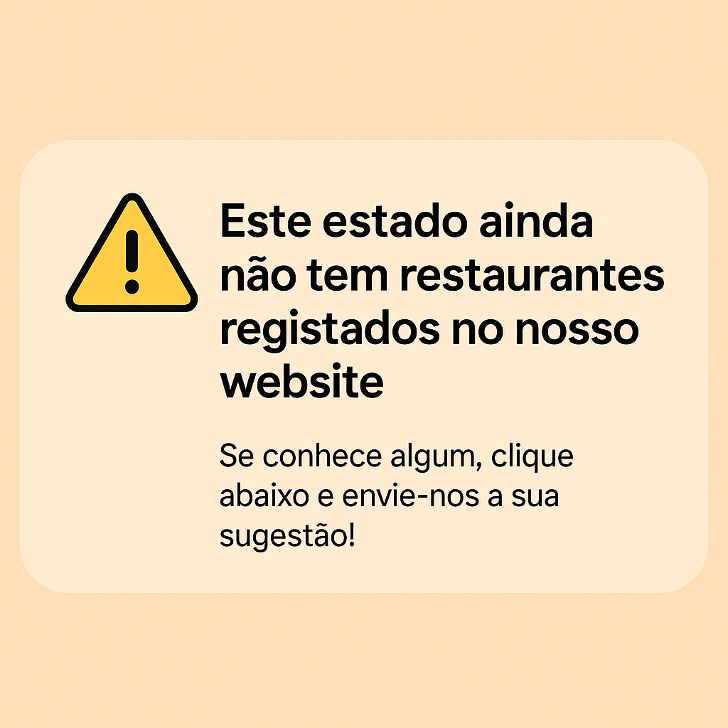 Informação de sem registo de restaurantes