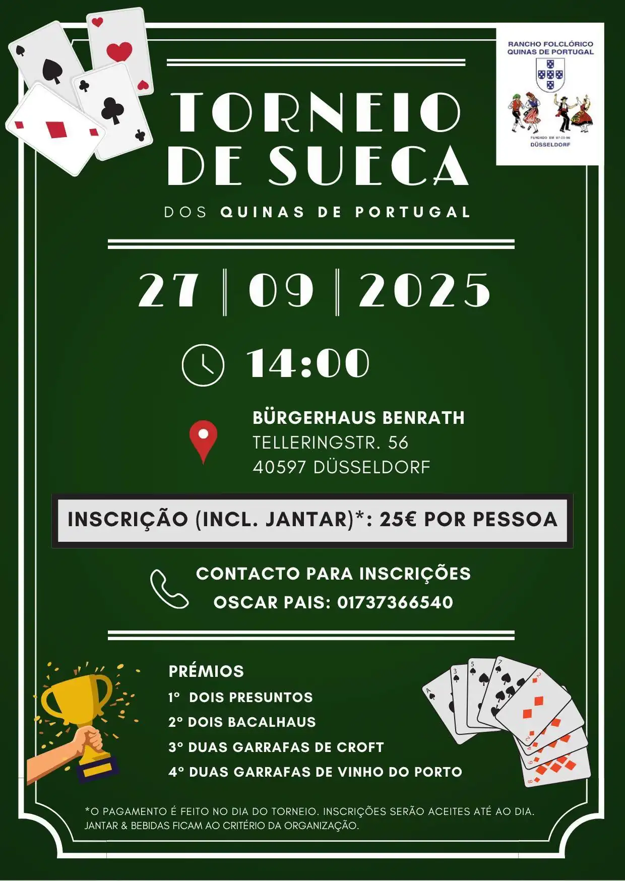 Cartaz do torneio sueca em Düsseldorf