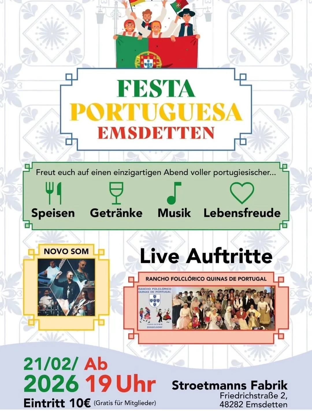 Festa portuguesa em Emsdetten com música ao vivo e folclore português