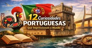 Curiosidades portuguesas com Torre de Belém, Galo de Barcelos e Ponte Vasco da Gama