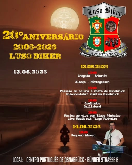 20º Aniversário Luso Biker Osnabrück 2026 encontro motard português