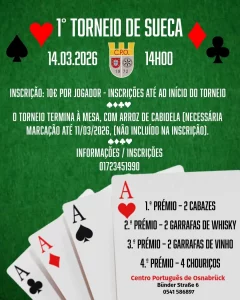 Torneio de Sueca Osnabruck – 1º Torneio no Centro Português