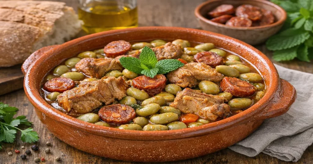 Favas com Entrecosto Saubohnen mit Schweinerippen