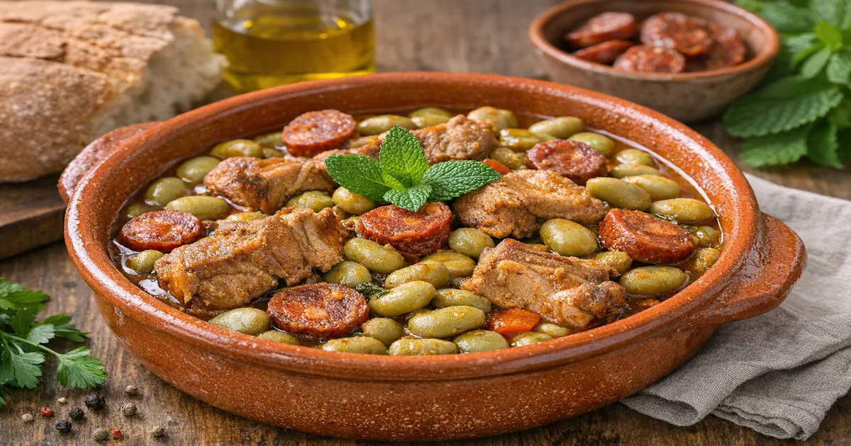 Favas com Entrecosto Saubohnen mit Schweinerippen