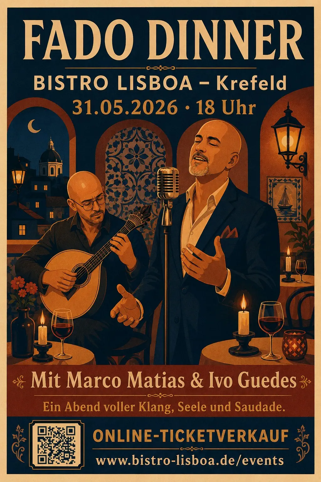 Fado Dinner Krefeld – Jantar com Fado ao Vivo | 31 Maio 2026