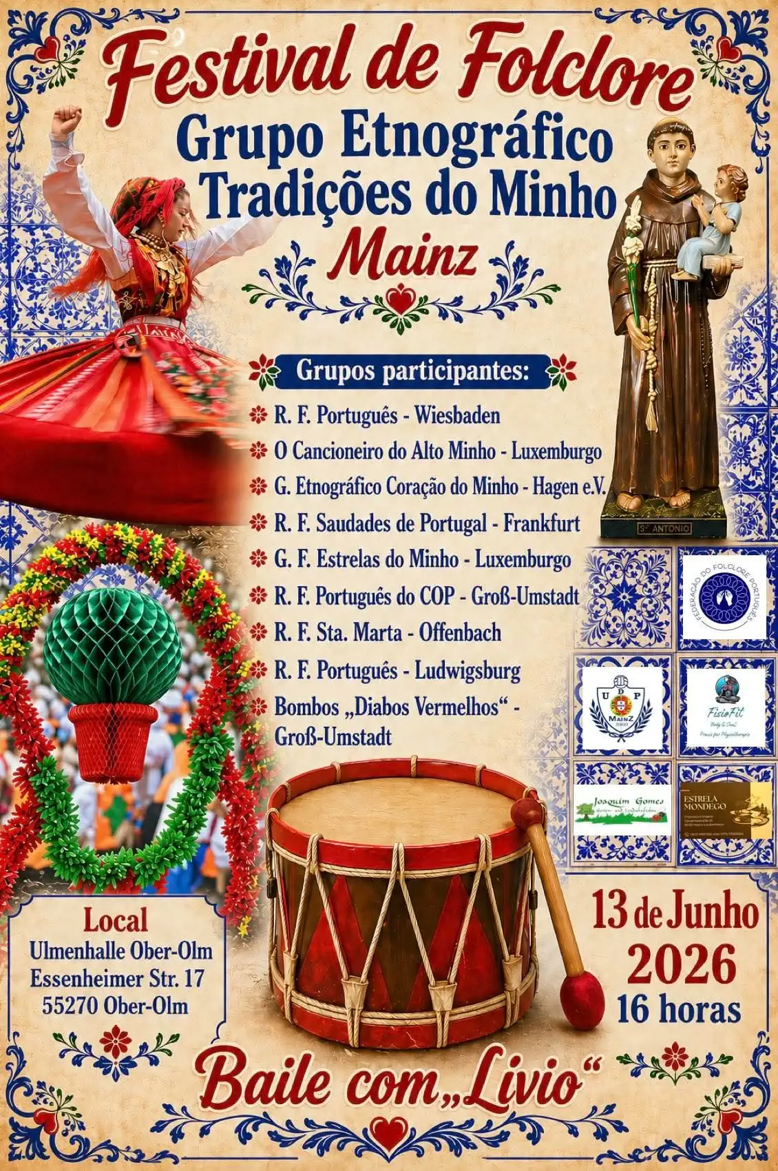 Festival de Folclore Mainz 2026 | Grupo Etnográfico Tradições do Minho Mainz