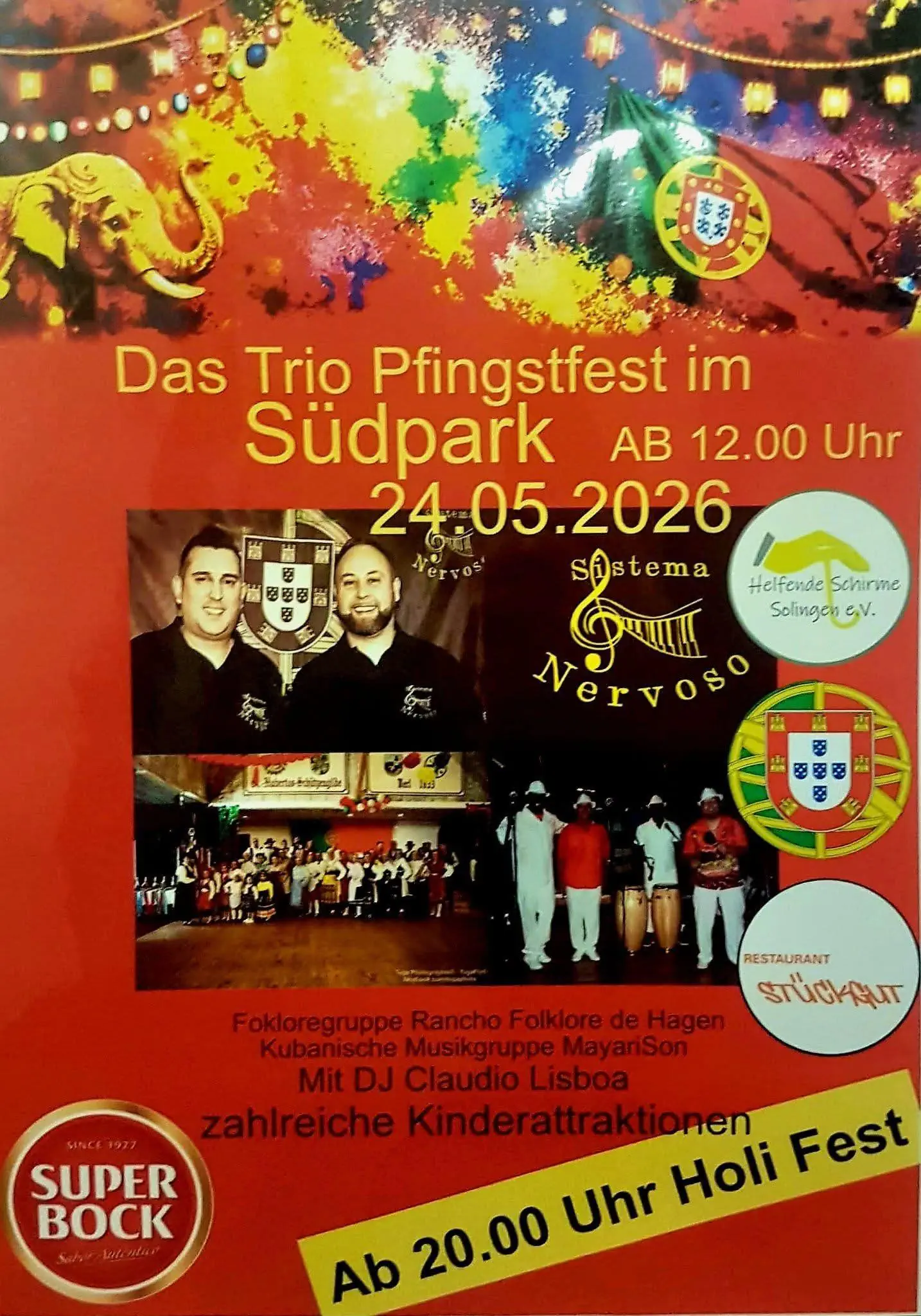 Trio Pfingstfest no Südpark – Música, Folclore, Holi Fest & Diversão em Família