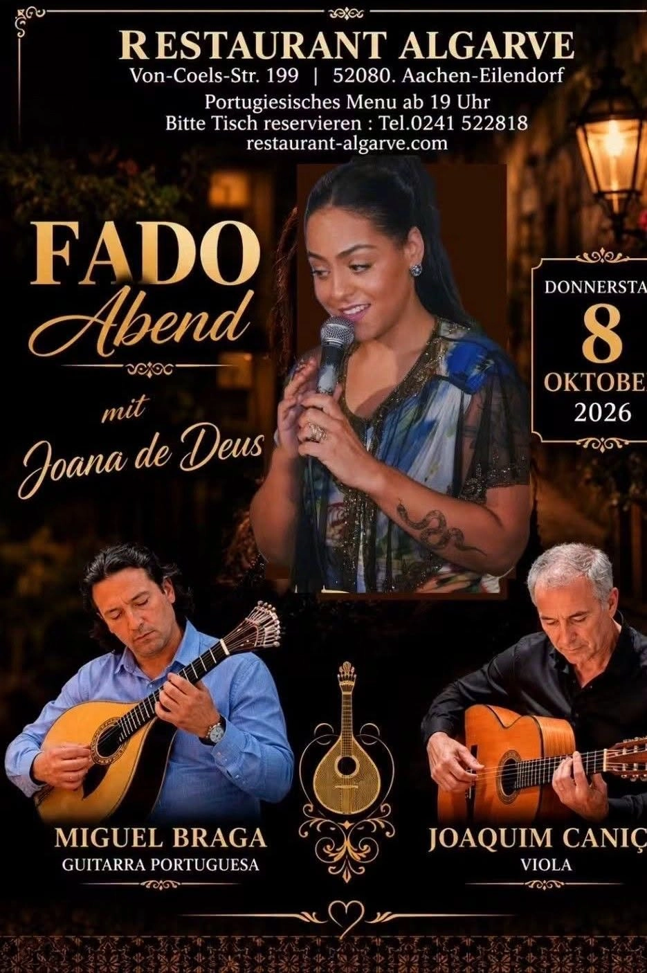 Fado Abend com Joana de Deus – Aachen‑Eilendorf
