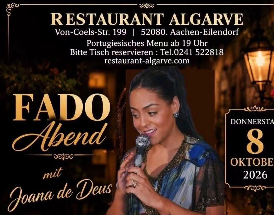 Fado Abend com Joana de Deus – Aachen‑Eilendorf